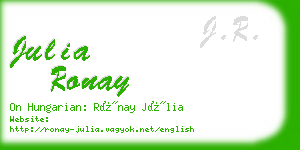 julia ronay business card